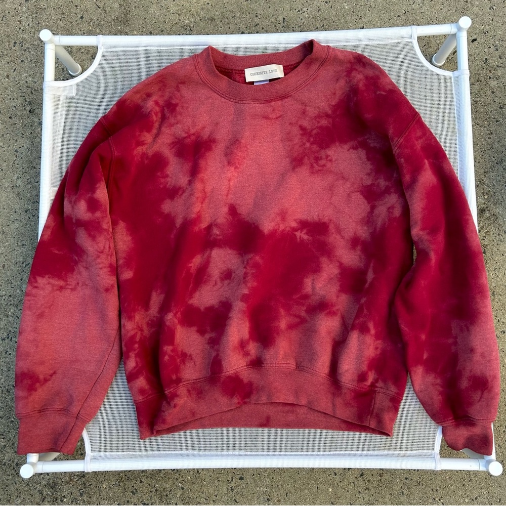 Red Tie-Dye Crewneck